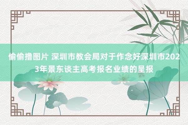 偷偷撸图片 深圳市教会局对于作念好深圳市2023年景东谈主高考报名业绩的呈报