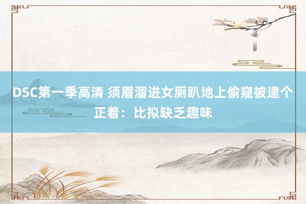 DSC第一季高清 须眉溜进女厕趴地上偷窥被逮个正着：比拟缺乏趣味
