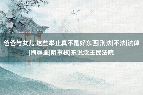 爸爸与女儿 这些举止真不是好东西|刑法|不法|法律|侮辱罪|阴事权|东说念主民法院
