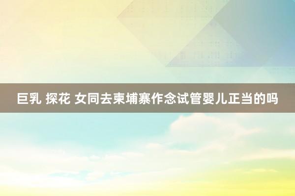 巨乳 探花 女同去柬埔寨作念试管婴儿正当的吗